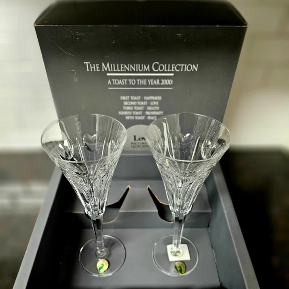Waterford Crystal Millennium Collection Toasting Flutes - Love NWT - Picture 1 of 6